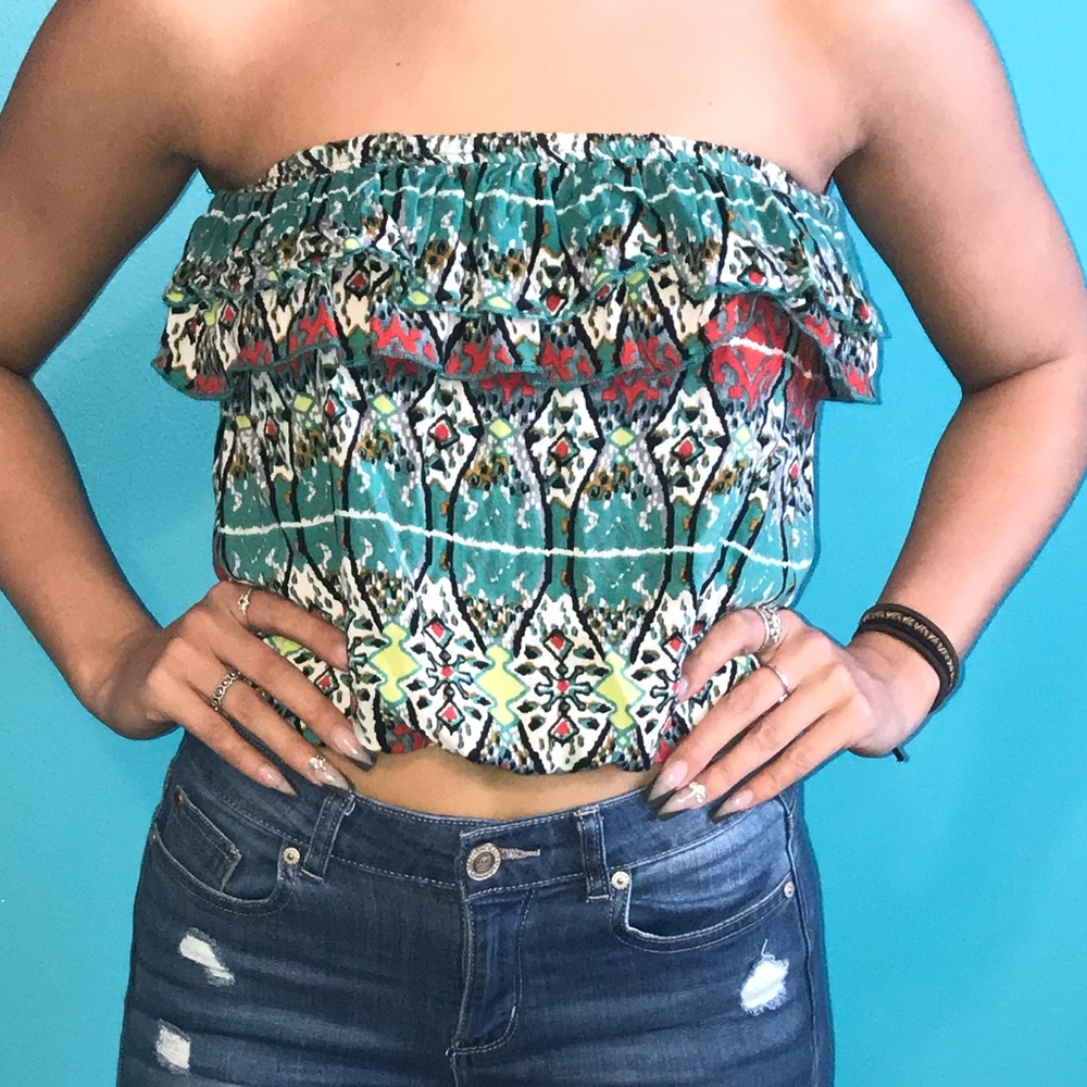 Strapless Aztec shirt
